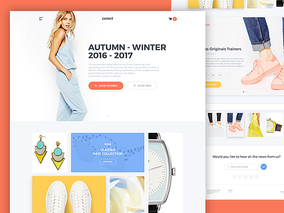 Online shop ecommerce header photoshop psd template web design website widgets