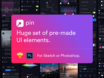 Pin UI Kit ios iphone mobile photoshop psd sketch template ui kit