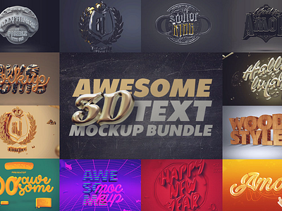 3D Text Mockup Bundle