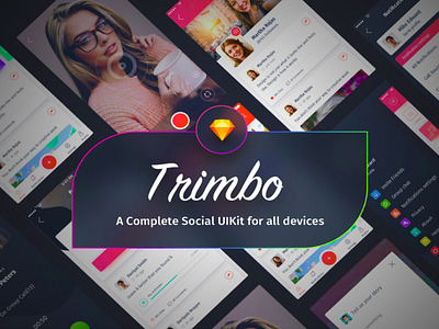 Trimbo Social App Ui Kit animation creative design designer graphic design mockup ui