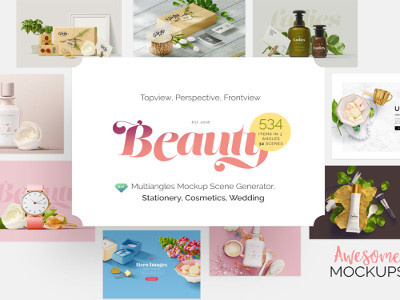 Stationery, Cosmetics and Wedding Mockup Scene Generator