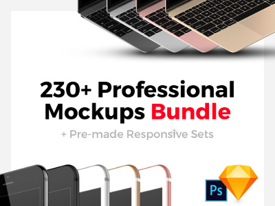 230+ Professional Mockups & Responsive Collections mockups responsive templates