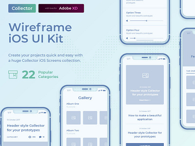 Collector iOS Wireframe UI Kit