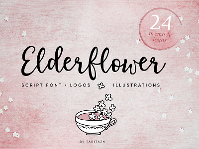 Elderflower Script Font & Logos font illustration logo script