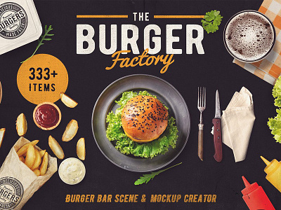 The Burger Bar – Scene Generator design illustration mockup scene