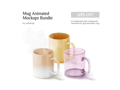 Mug Animated Mockups Bundle bundle design graphic illustration mockup scene