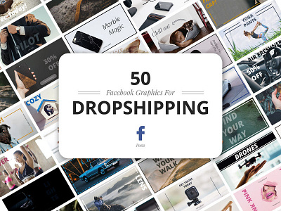 50 Facebook Dropshipping Graphics bundle design facebook fb graphics illustration post social social media template