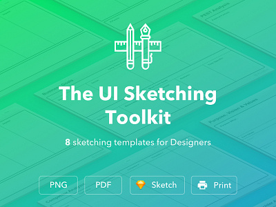 The UI Sketching Toolkit desktop guide laptop mobile sketch tablet template ui watch
