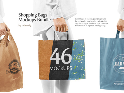 Shopping Bags Mockups Bundle bags bundle design mockups paper plastic shopping