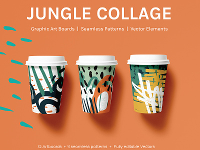 Jungle Collage - Artboards + Seamless Patterns artboard collage graphic illustrator jungle pattern seamless texture vector