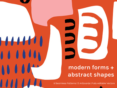 Modern Forms + Abstract Shapes – Artboards + Seamless Patterns