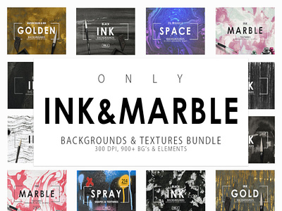 ONLY INK & MARBLE BACKGROUNDS & TEXTURES BUNDLE – 900+ IMAGES!