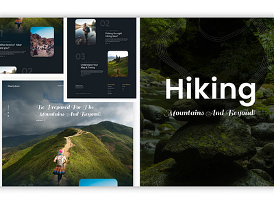 Hiking-website design design earth hiking life love nature photography traveling ui xd design