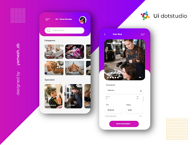 Fashion Salon Application app branding design dribbble hairdresser stylish ui uidesign ux xd design