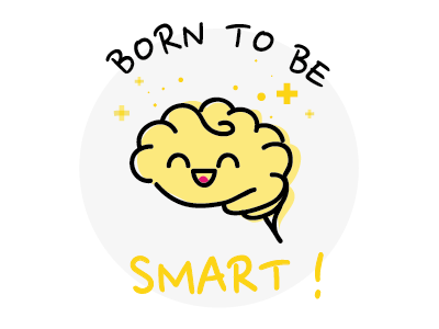 Born To Be Smart baby body brain cute illustration programmatic platform smart