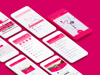 Transportation app app clean design dribbble ios mobile pink ui ux workflow