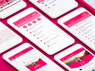 etape app clean design dribbble ios mobile pink ui ux workflow