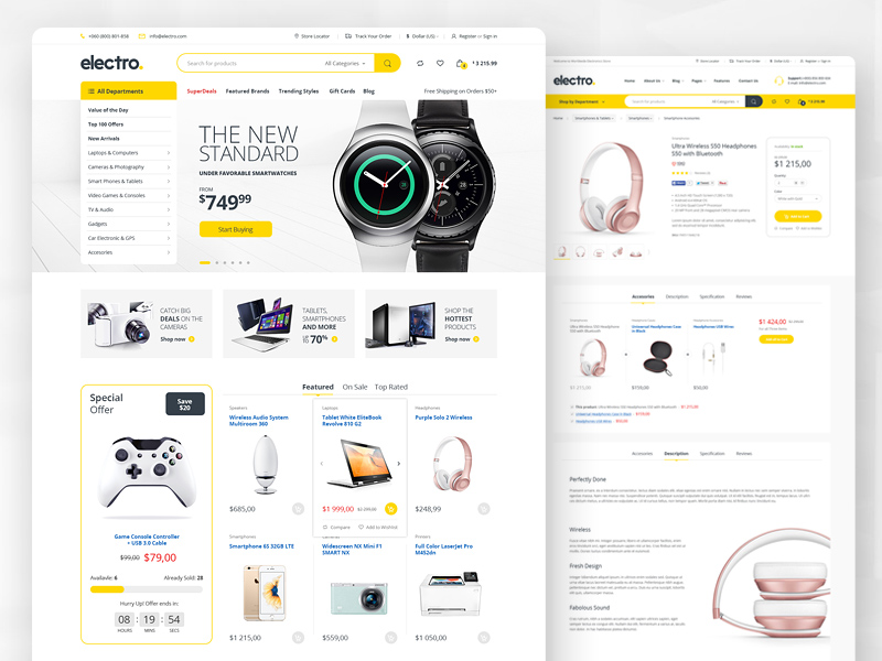 Electro - Electronics Ecommerce Psd By Michał Kowalski For Transvelo On 