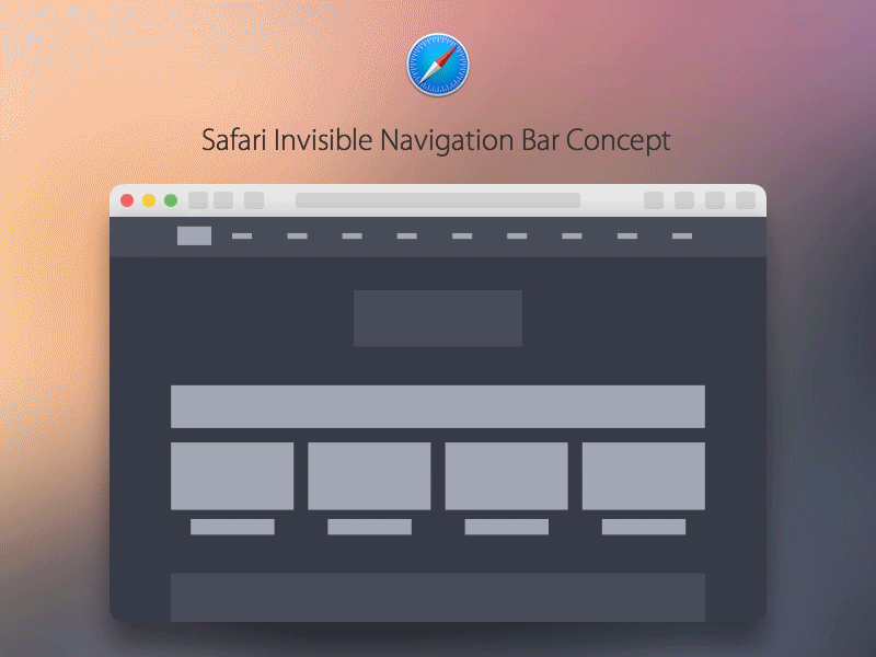 Safari Invisible Navigation Bar Concept animation concept safari ui usability yosemite