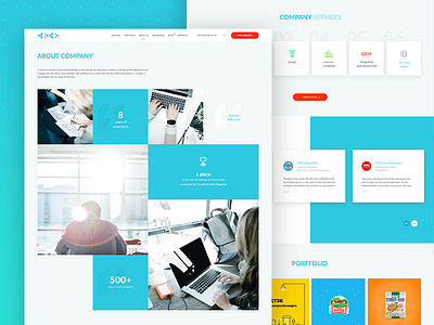 About company page about company agency blue clean digital header illustration interface minimal site ui ux website