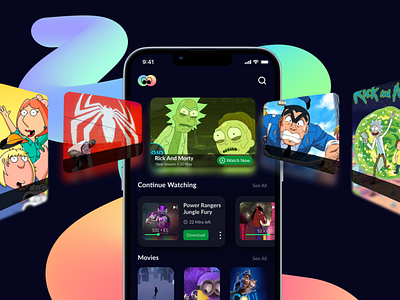 Cartoon Ott Platform cartoonapp figma ottplatform productdesign rickandmorty ui userinterface uxdesign uxui