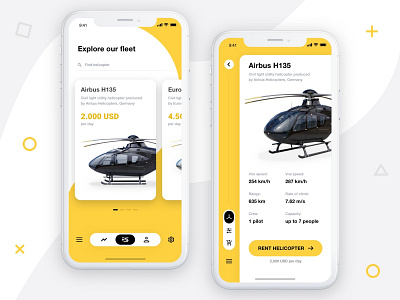 Private Helicopter Rental - App Concept app helicopter rental ux ui