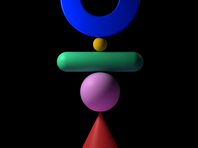 Equilibrio 3d abstract colors debut geometry motion