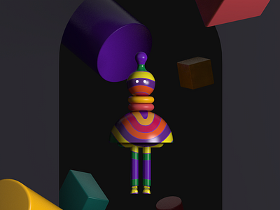 Shaman 3d abstract colors debut geometry