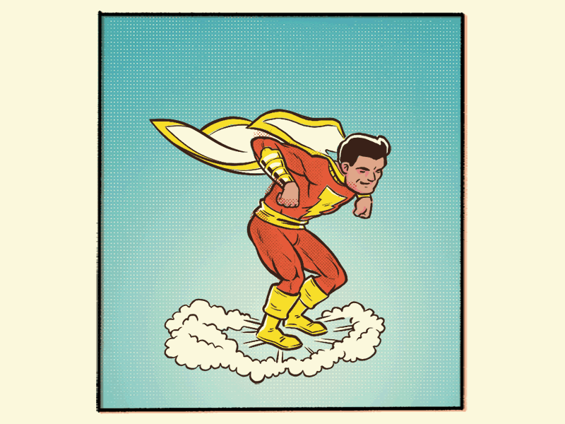 Shazam! adobe photoshop animated gif animation billybatson character animation character design dccomics illustration loop motion graphics