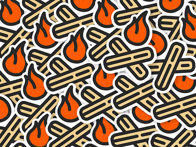 Wood fire sticker