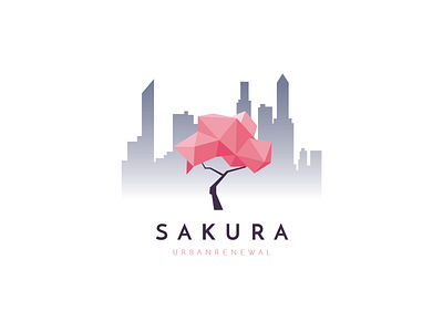 Sakura - Low Polygonal Logo 3d adobe alone animation branding company logo design gain gainlikes geometric graphic design illustration logo love motion graphics phencils sad ui vector