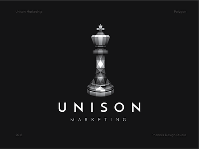 UNISON MARKETING 3d animation branding chess company logo creative design geometric graphic design illustration logo marketing minimal motion graphics phencils polygonal shogi ui vector
