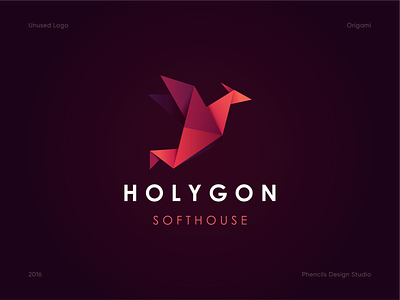 Holygon - Origami Logo 3d adobe animation branding company logo creative design geometric graphic design illustration illustrator logo minimal motion graphics origami phencils photoshop polygonal logo ui vector