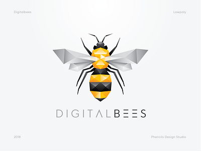 DIGITALBEES 3d adobe animation branding company logo design geometric graphic design honey honeybees illustration illustrator logo motion graphics phencils photoshop polygonal logo procreate ui vector