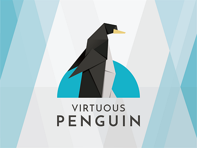 VIRTUOUS PENGUIN 3d adobe animation branding company logo creative design geometric graphic design illustration illustrator logo motion graphics origami logo penguin phencils photoshop procreate ui vector