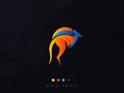 Kangaroo With hidden "R" Letter - Modern Gradient logo animal logo australia branding colorful gradient logo hidden meaning kangaroo logo mark modern r letter logo run logo