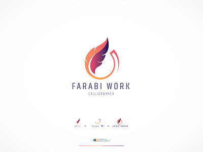 Calligraphy Logo For Farabi Work brand identity branding design agency gradient logo graphic design illustration logo logo design mark minimal