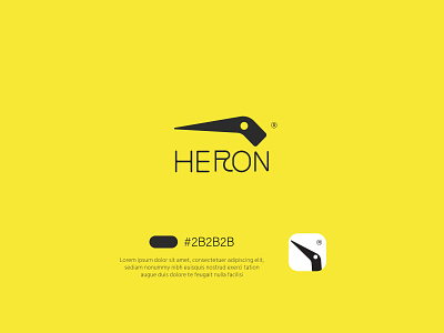 Heron Bird Logo brand identity branding clean logo design agency dribbble shots graphic design heron bird heron bird logo illustrator logo logo mark mark minimal logo modern logo photoshop