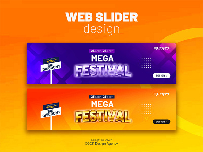 Mega Festival web slider banner design