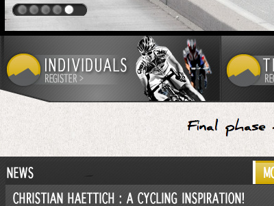 Individual buttons for Haute Route site update design graphics style type