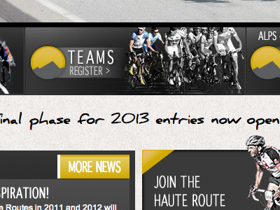Individual buttons for Haute Route site update design graphics style type
