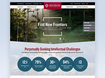 St. Martin's Homepage Concept college higher ed highered layout university web webdesign website