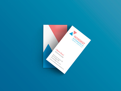 Nordest Identity arrow blue brand est first identity invite logo n nord red welcome