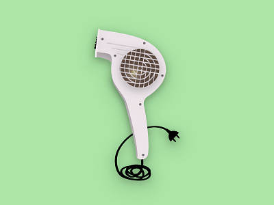 Hairdryer - Ilustration dry green hair icon illustration live logo phon phone pro