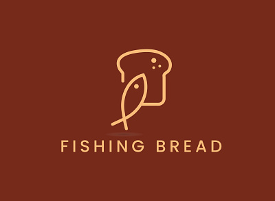 fishing 🎣 bread 🍞 art design flat graphic design illustrator logo minimal typography vector