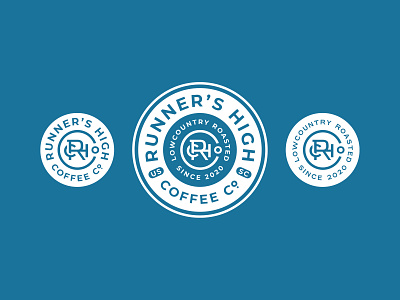 RHC Co. badge badge design brand development branding circle coffee coffee branding coffee logo company identity logo monogram run runner running simplified south carolina