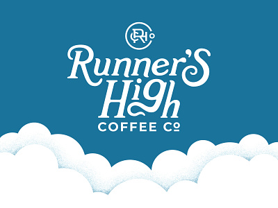 RHC co. brand development branding circle cloud illustration clouds coffee branding coffee logo identity logo monogram run runner sky vector
