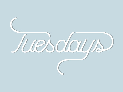 Tuesdays custom drawn hand hand lettering lettering script tuesdays vector letters
