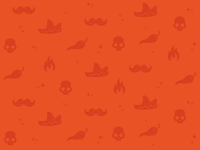 SBC Advertising Chilipalooza chili flame mustache orange pattern pepper red skull sombrero spicy vector