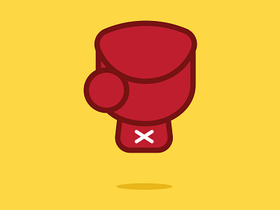 Floating boxing glove box boxing boxing glove fight fighting fist glove outline red shapes vector yellow
